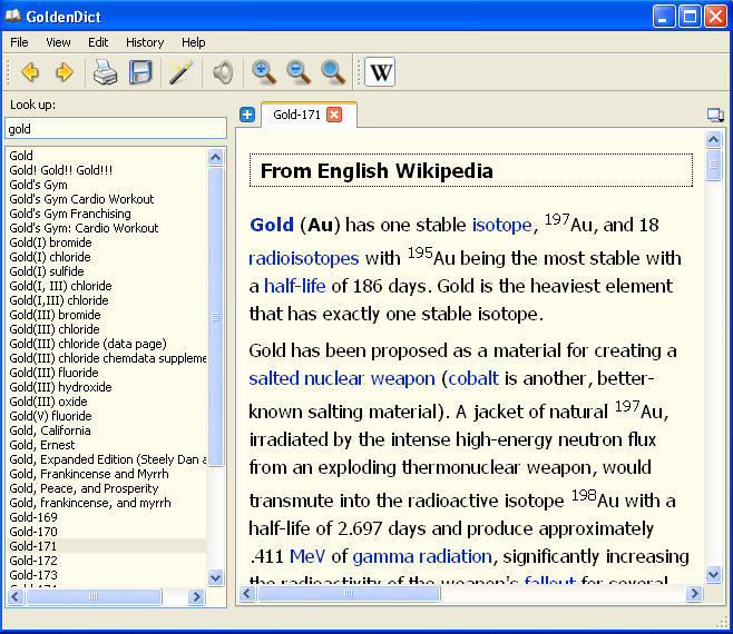 GoldenDict - Screenshot #1