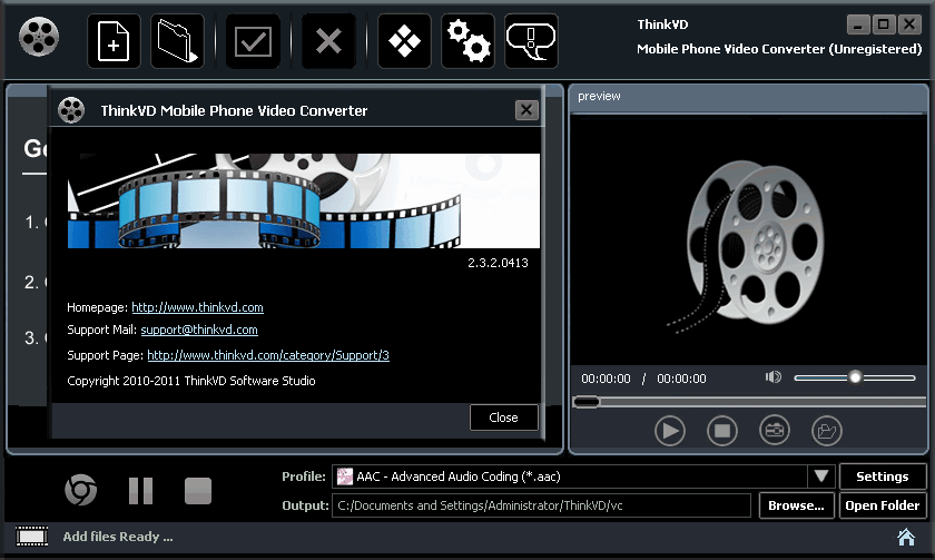 ThinkVD Mobile Phone Video Converter - Screenshot #1