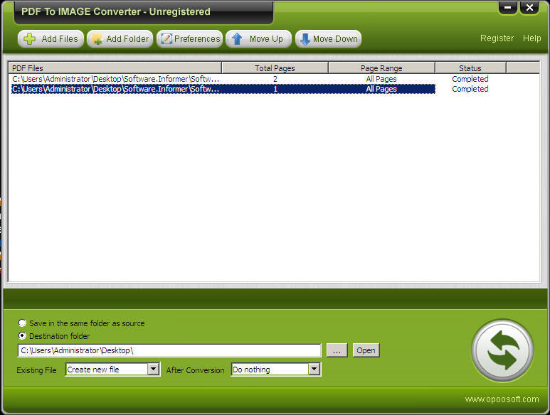 OpooSoft PDF To IMAGE Converter - Screenshot #1