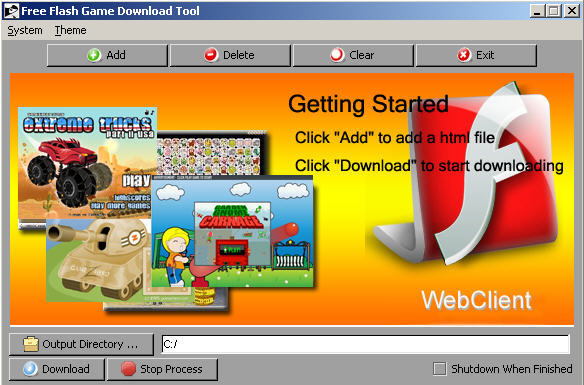 Free Flash Game Download Tool - Screenshot #1