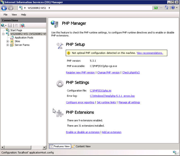 PHP Manager for IIS - Screenshot #2