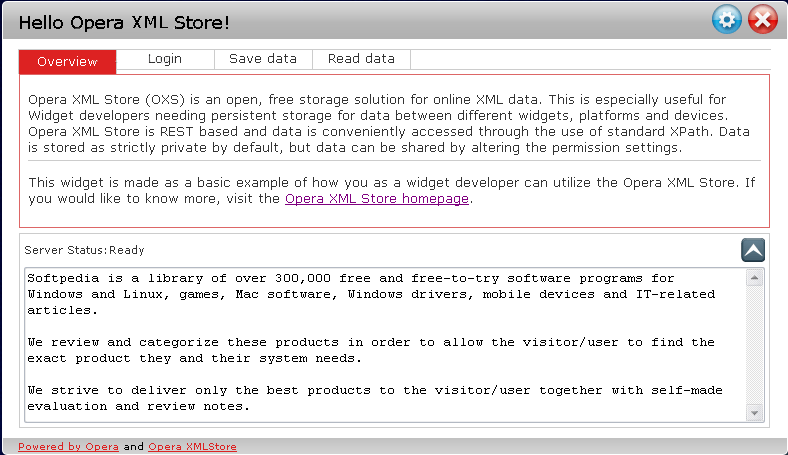 Hello Opera XML Store - Screenshot #1