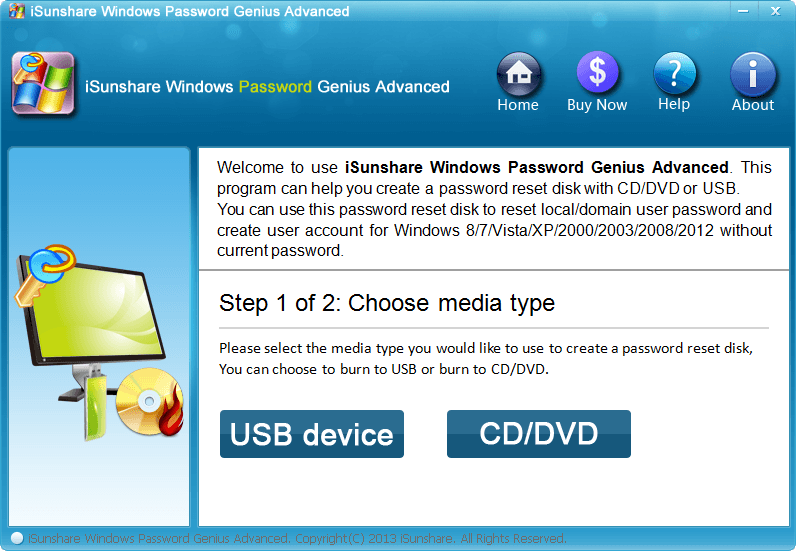 iSunshare Windows Password Genius Advanced - Screenshot #1