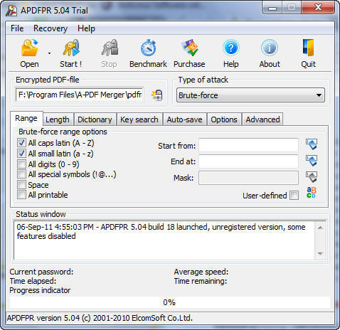 Advanced PDF Password Recovery - Screenshot #10