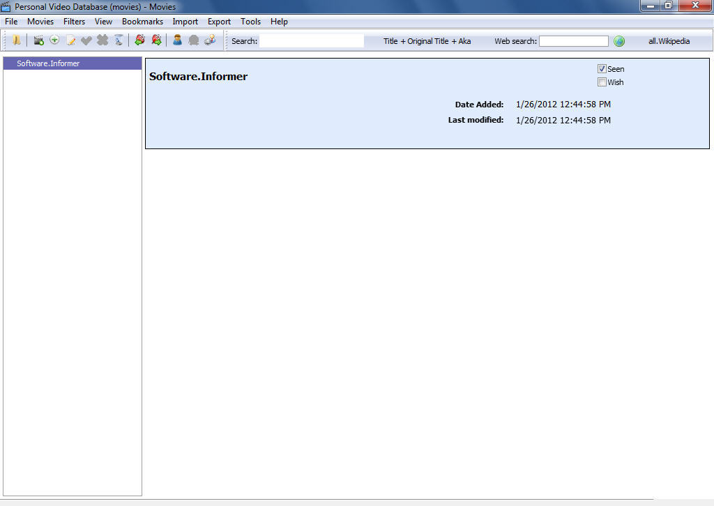 Personal Video Database - Screenshot #5