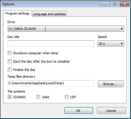 Free Disc Burner - Screenshot #1