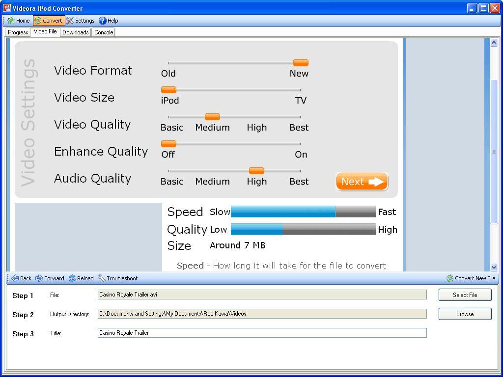 Videora HTC Touch Pro Converter - Screenshot #1