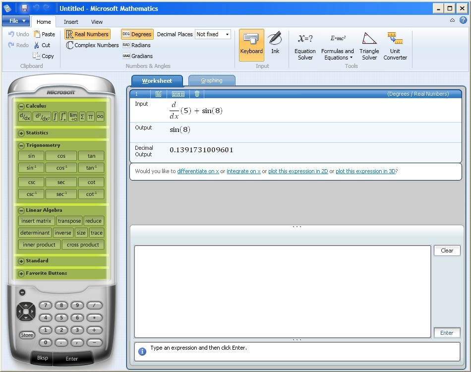 Microsoft Mathematics - Screenshot #1