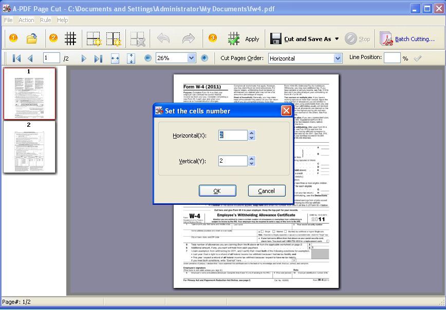 A Pdf Page Cut