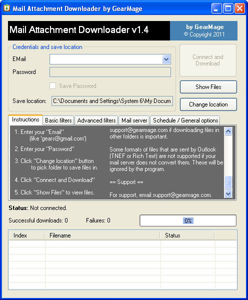 attachment downloader no icon