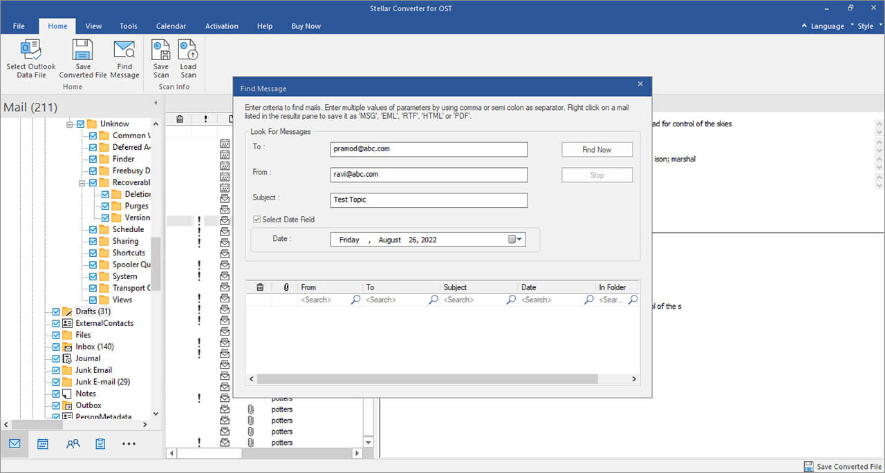 Stellar OST to PST Converter - Screenshot #2