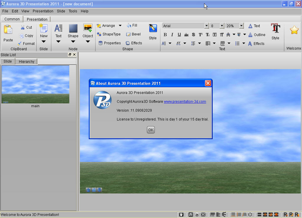 Interactive presentation software image