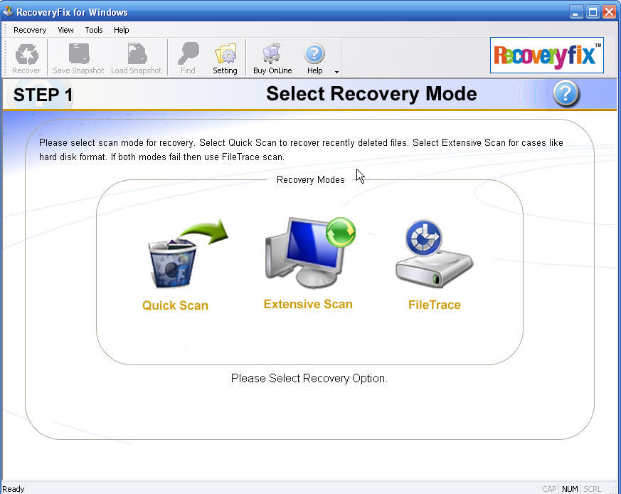 RecoveryFix for Windows - Screenshot #1