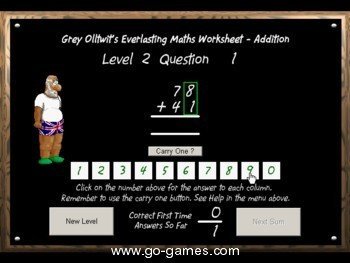 Grey Olltwit's Maths Worksheet - Addition - Screenshot #1
