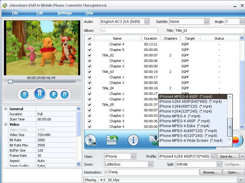 Joboshare DVD to Mobile Phone Converter - Screenshot #2