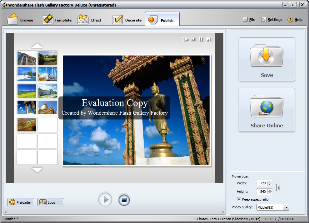 Wondershare Flash Gallery Factory Deluxe - Screenshot #4