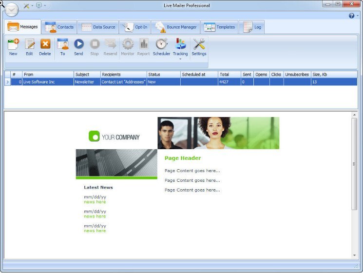 Live Mailer Professional - Screenshot #1