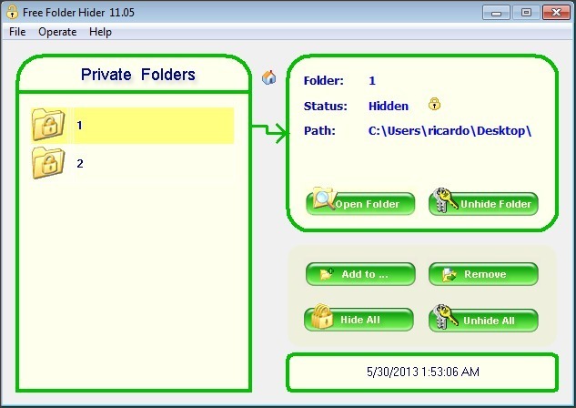 Free Folder Hider - Screenshot #7