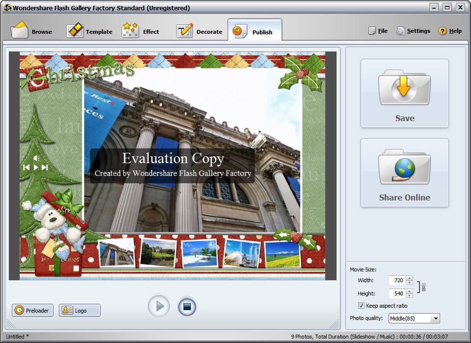 Wondershare Flash Gallery Factory Standard - Screenshot #2