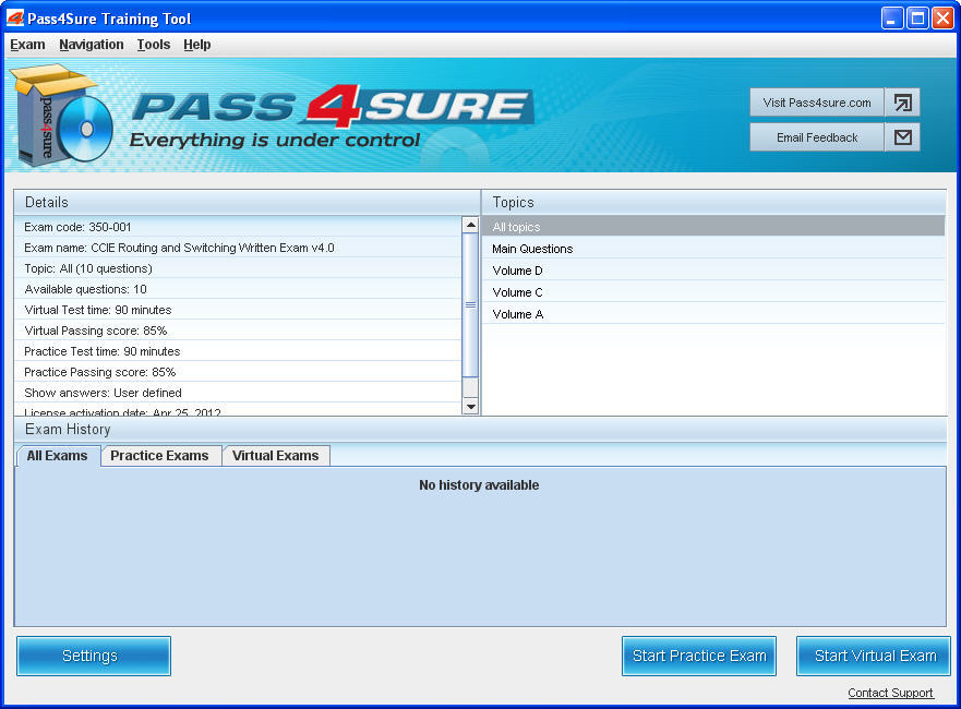 Pass4sure Questions and Answers for Cisco 350-001 - Screenshot #2