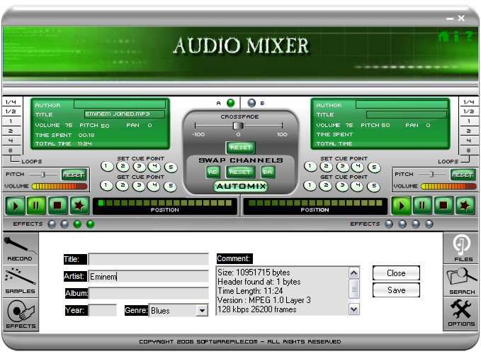 image mixer 3 software no audio files found