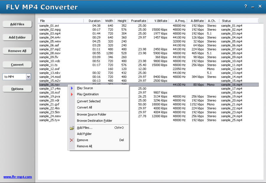 FLV MP4 Converter - Screenshot #2
