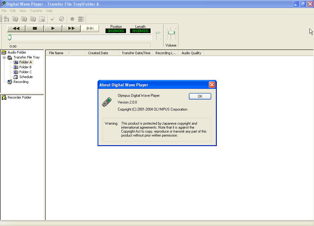 Olympus Digital Wave Player - Screenshot #2