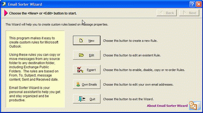 Email Sorter Wizard - Screenshot #1