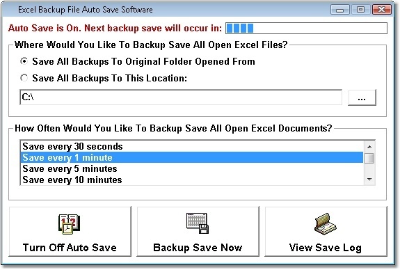 Excel Backup File Auto Save Software - Screenshot #1