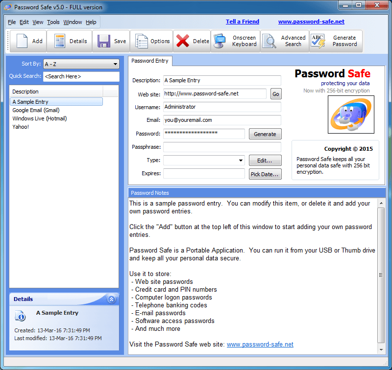 Password Safe - Screenshot #1