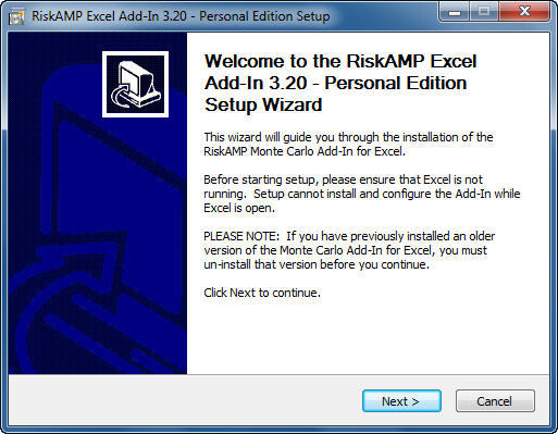 RiskAMP Excel Add-In - Personal Edition - Screenshot #2