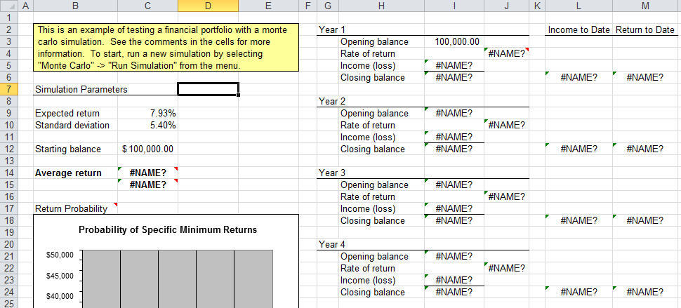 RiskAMP Excel Add-In - Personal Edition - Screenshot #1