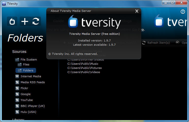 TVersity Media Server - Screenshot #3