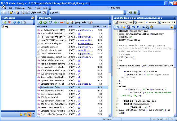 SQL Code Library download for free - SoftDeluxe