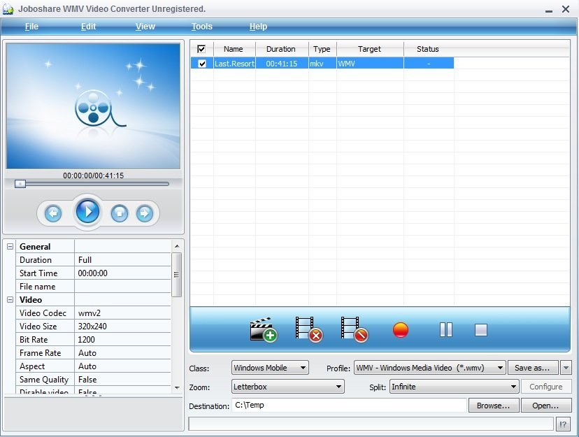 Joboshare WMV Video Converter - Screenshot #3