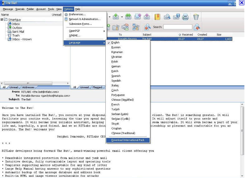 The Bat! International Pack - Screenshot #4
