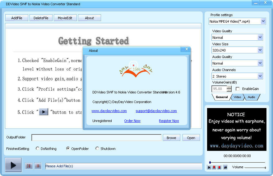 DDVideo Swf to Nokia Video Converter Standard - Screenshot #2