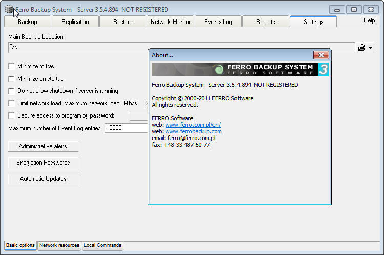 Ferro Backup System - Screenshot #5