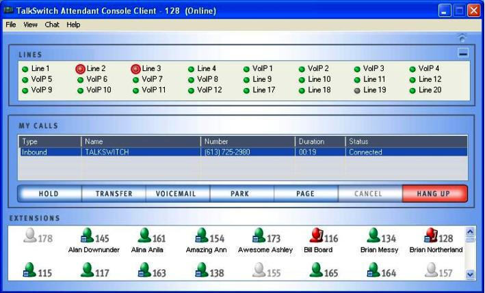 TalkSwitch Concero Console - Screenshot #1