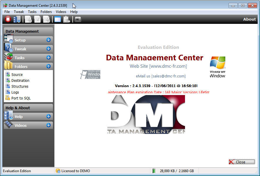 Data Management Center - Screenshot #2