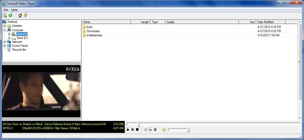 Toolsoft Video Player latest version Get best Windows software