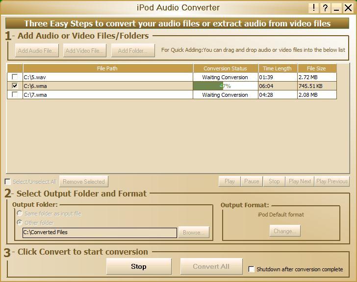 SoundInDepth iPod Audio Converter - Screenshot #2