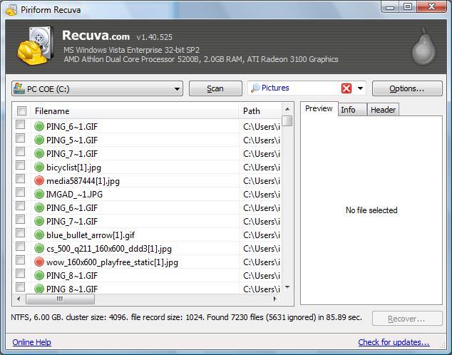 recuva data recovery for windows 10
