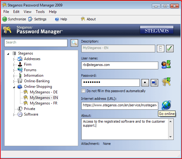 Steganos Password Manager - Screenshot #30