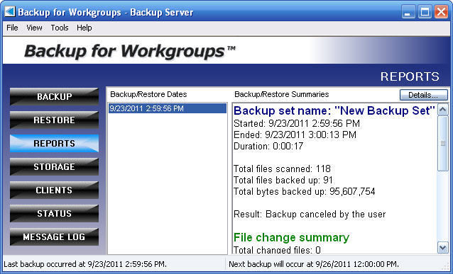 Backup for Workgroups - Screenshot #2