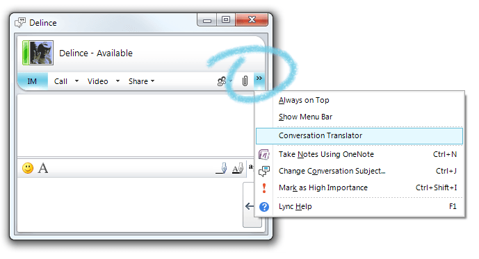 Microsoft Lync 2010 Conversation Translator - Screenshot #2