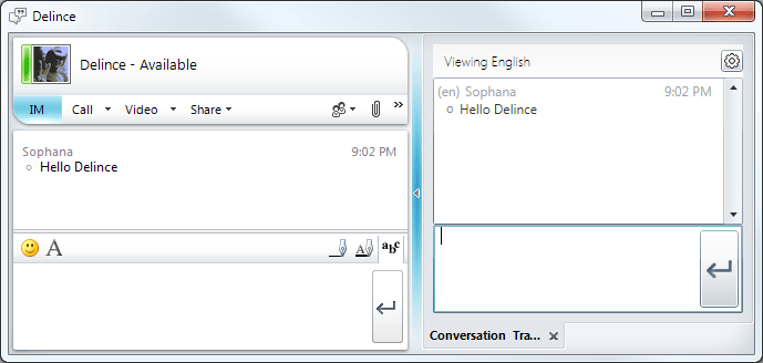 Microsoft Lync 2010 Conversation Translator - Screenshot #1