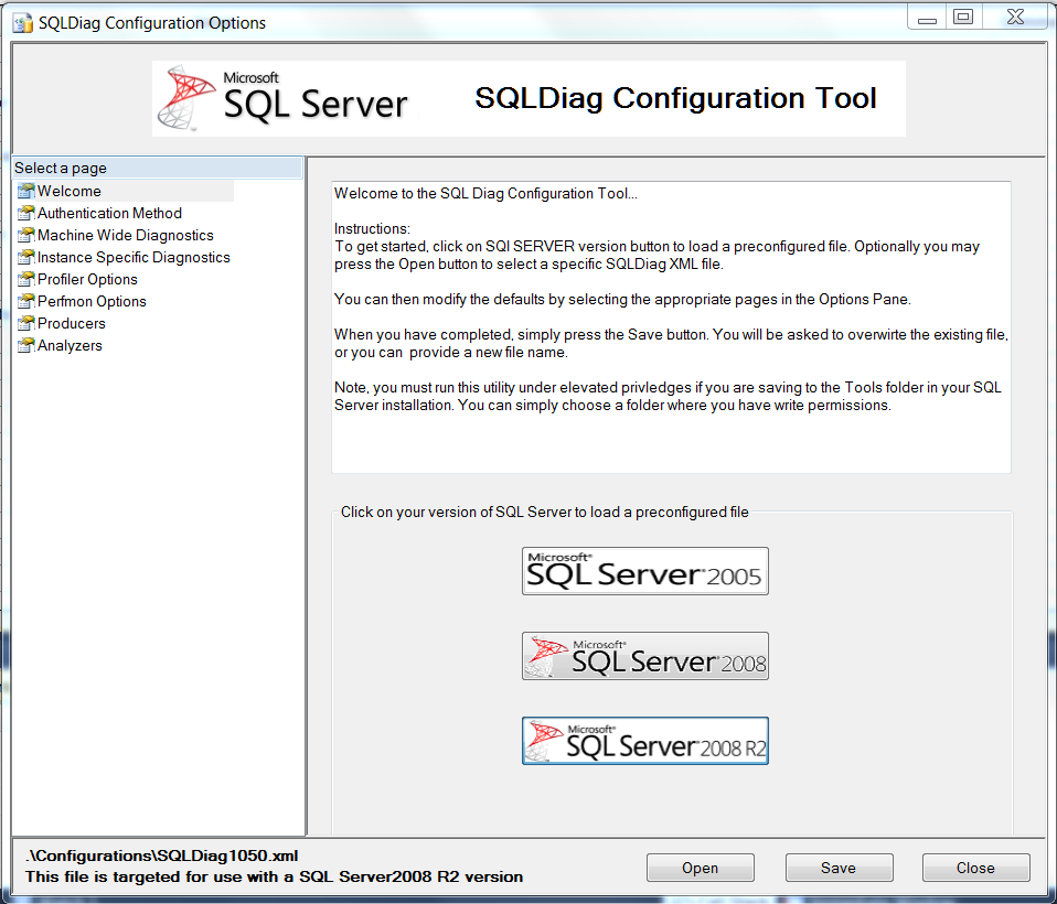 SQLDiag Configuration Tool download for free - SoftDeluxe
