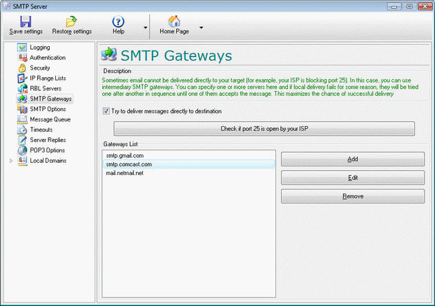 smtp download for windows 10