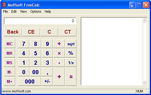 Moffsoft FreeCalc - Screenshot #3
